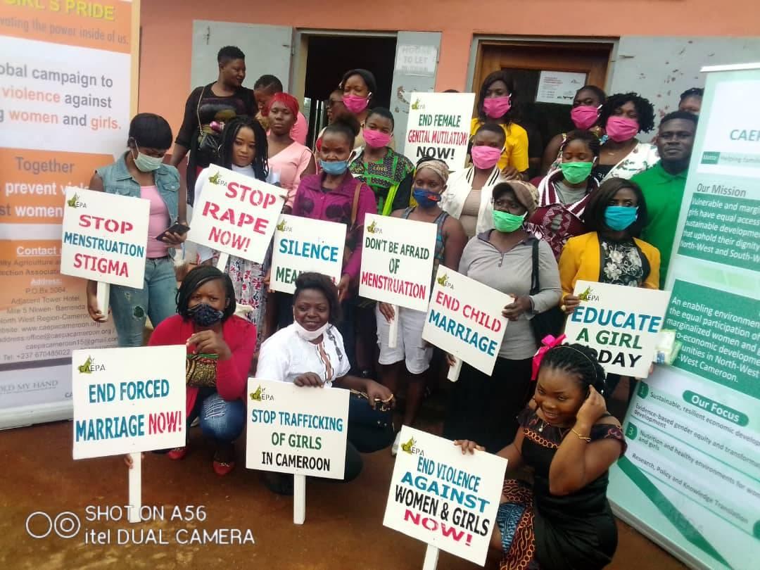 Adolescent girls receiving learning materials and GBV sensitization